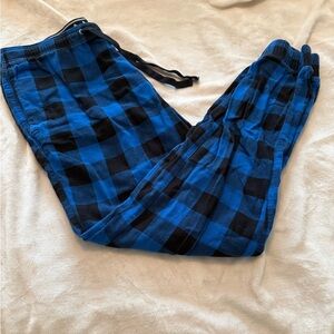 Men’s American Eagle Outfitters Blue and Black Plaid PJ Bottoms